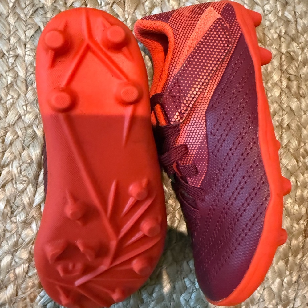 Kids Red and Purple Soccer Cleats